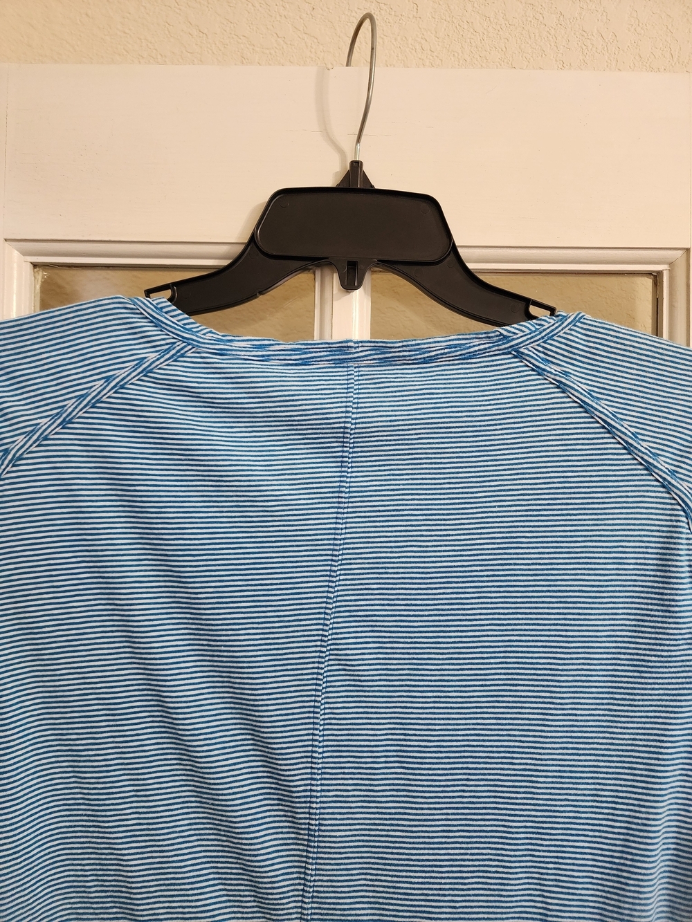 Style & Co Blue White Striped Roll Tab Henley Top XL Coastal Cotton - Picture 7 of 11